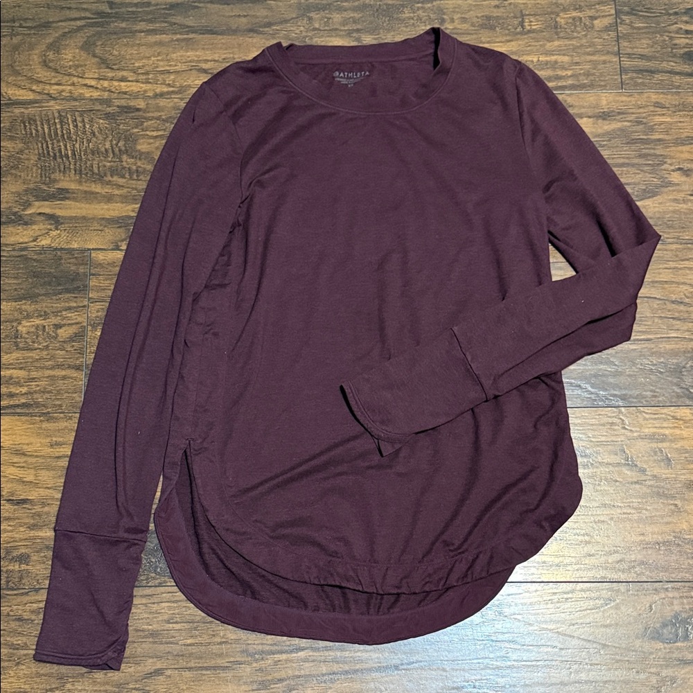 Athleta Long Sleeve Top in Deep Plum